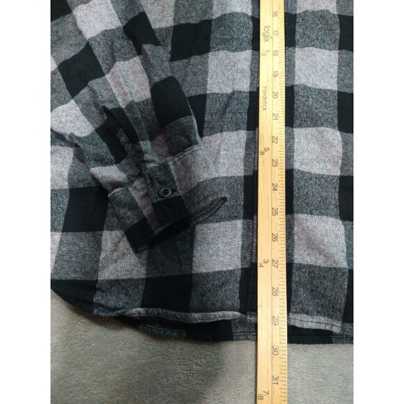 American Eagle Shirt Mens XXL Black Plaid Classic Fit Button Up Flannel Cotton - Picture 3 of 7
